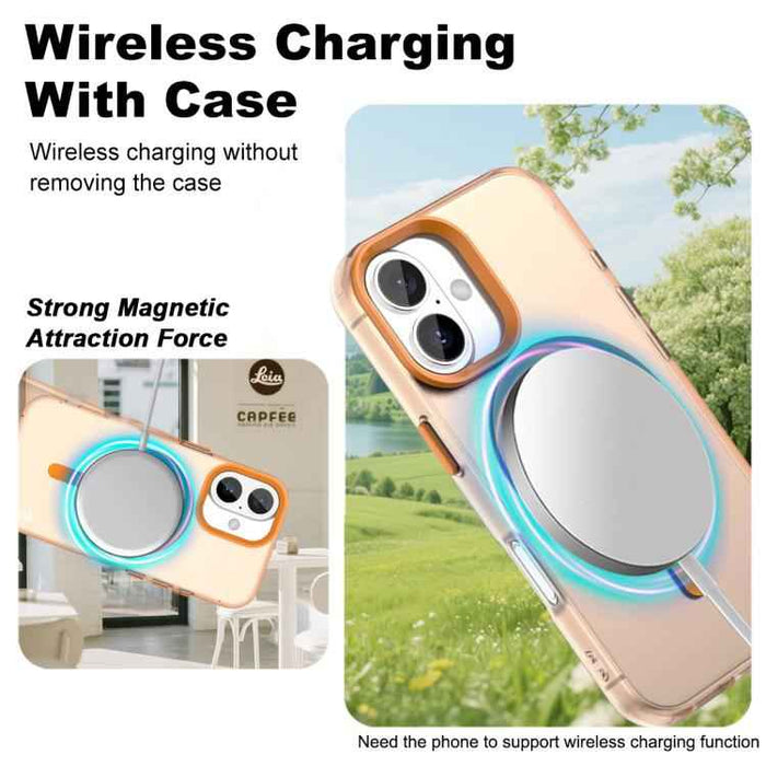 For iPhone 17 IMAK Candy Series Shockproof MagSafe Phone Case(Orange)