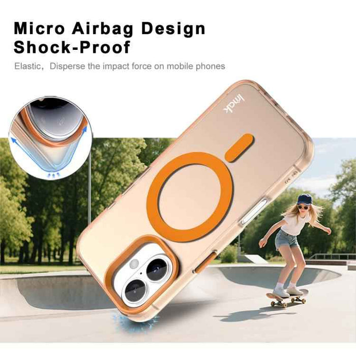 For iPhone 17 IMAK Candy Series Shockproof MagSafe Phone Case(Orange)