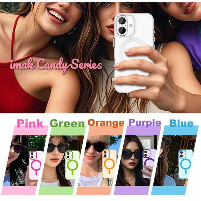 For iPhone 17 IMAK Candy Series Shockproof MagSafe Phone Case(Orange)
