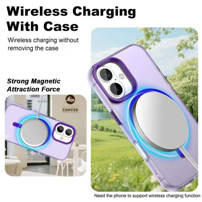 For iPhone 17 IMAK Candy Series Shockproof MagSafe Phone Case(Purple)