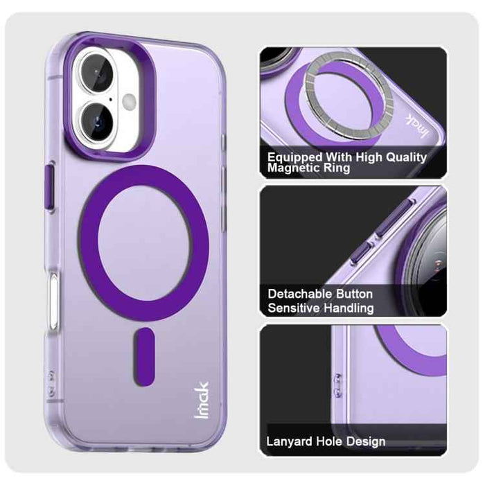 For iPhone 17 IMAK Candy Series Shockproof MagSafe Phone Case(Purple)