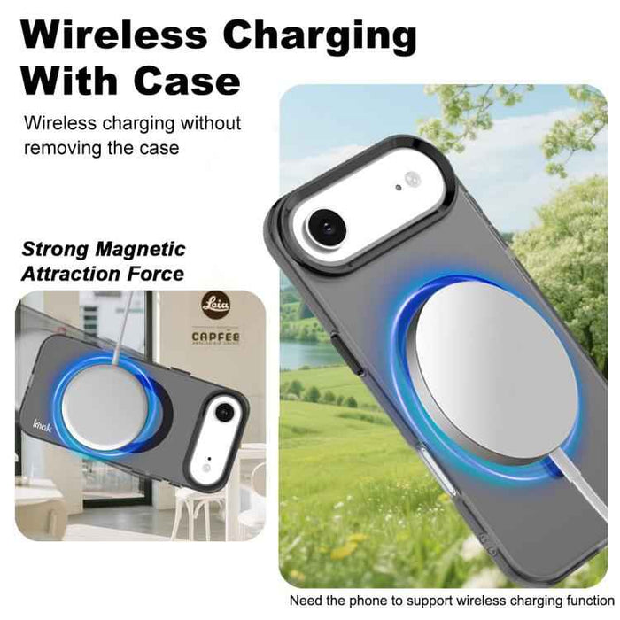 For iPhone 17 Air IMAK Candy Series Shockproof MagSafe Phone Case(Black)