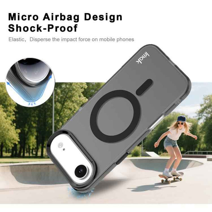 For iPhone 17 Air IMAK Candy Series Shockproof MagSafe Phone Case(Black)