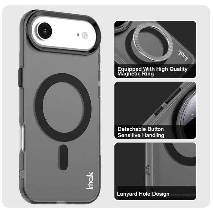 For iPhone 17 Air IMAK Candy Series Shockproof MagSafe Phone Case(Black)
