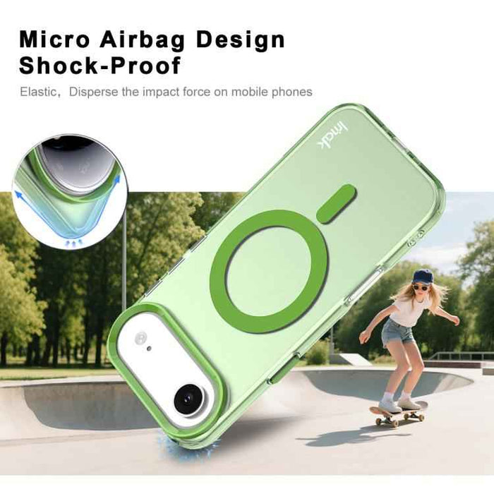 For iPhone 17 Air IMAK Candy Series Shockproof MagSafe Phone Case(Green)