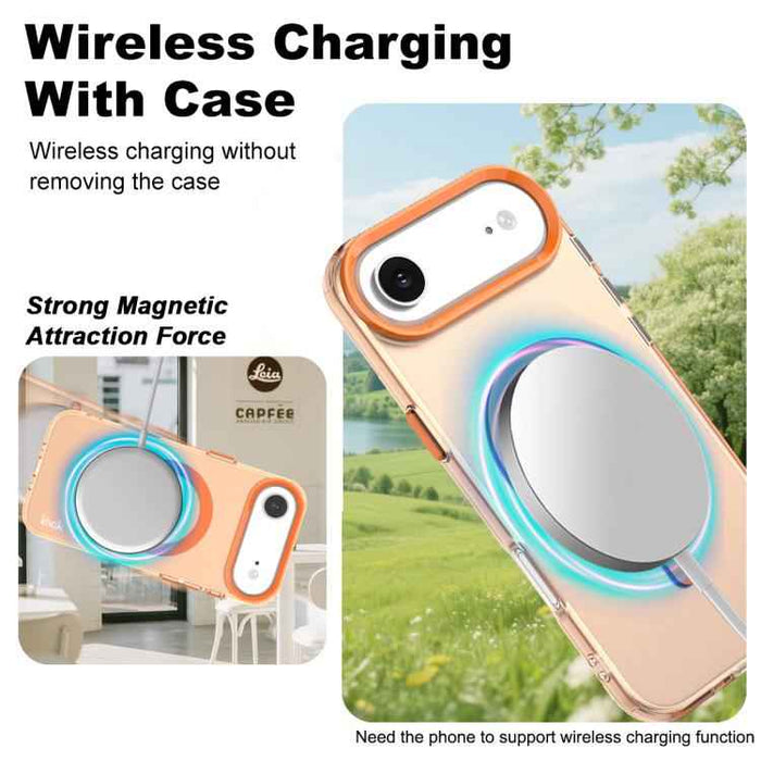 For iPhone 17 Air IMAK Candy Series Shockproof MagSafe Phone Case(Orange)