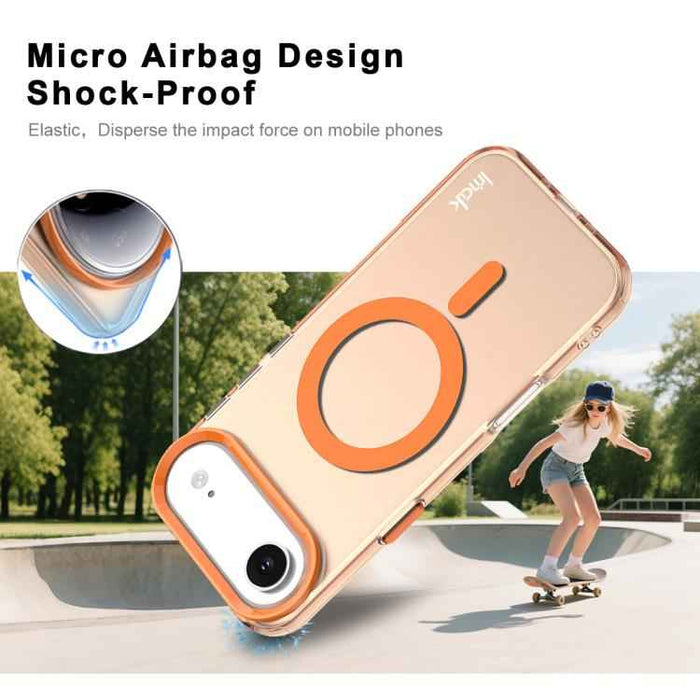 For iPhone 17 Air IMAK Candy Series Shockproof MagSafe Phone Case(Orange)