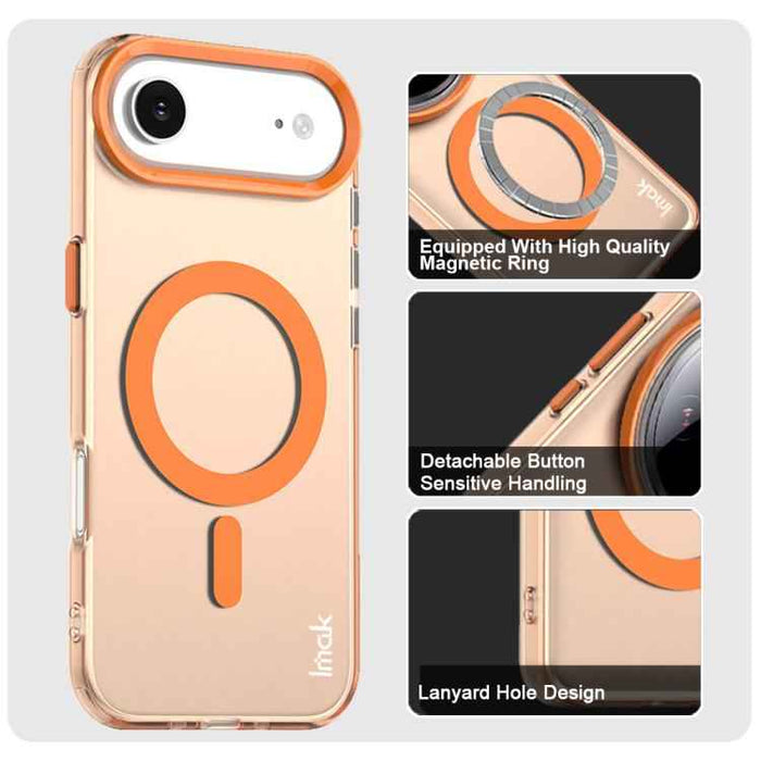 For iPhone 17 Air IMAK Candy Series Shockproof MagSafe Phone Case(Orange)