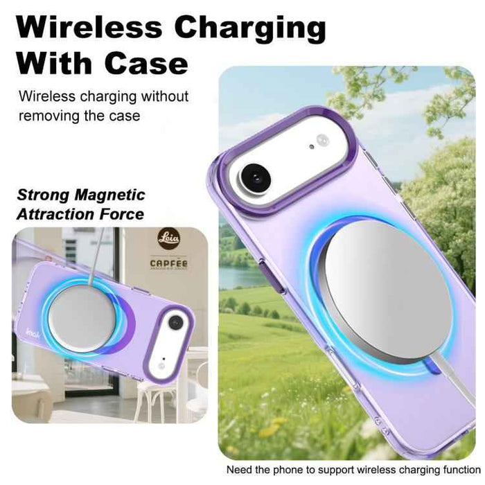 For iPhone 17 Air IMAK Candy Series Shockproof MagSafe Phone Case(Purple)