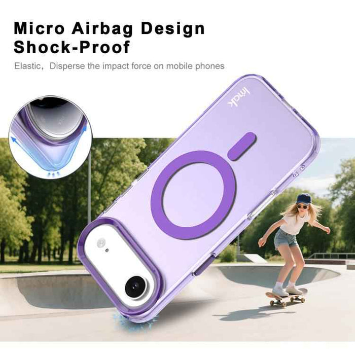 For iPhone 17 Air IMAK Candy Series Shockproof MagSafe Phone Case(Purple)