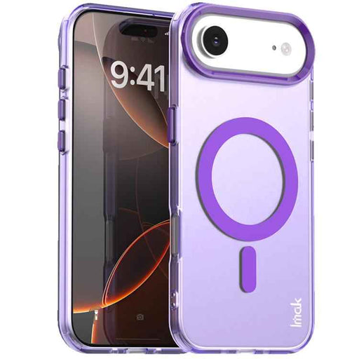 For iPhone 17 Air IMAK Candy Series Shockproof MagSafe Phone Case(Purple)