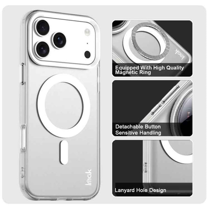 For iPhone 17 Pro Max IMAK Candy Series Shockproof MagSafe Phone Case(White)