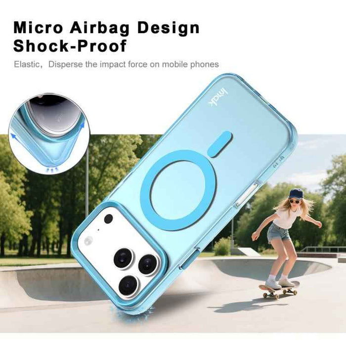 For iPhone 17 Pro Max IMAK Candy Series Shockproof MagSafe Phone Case(Blue)