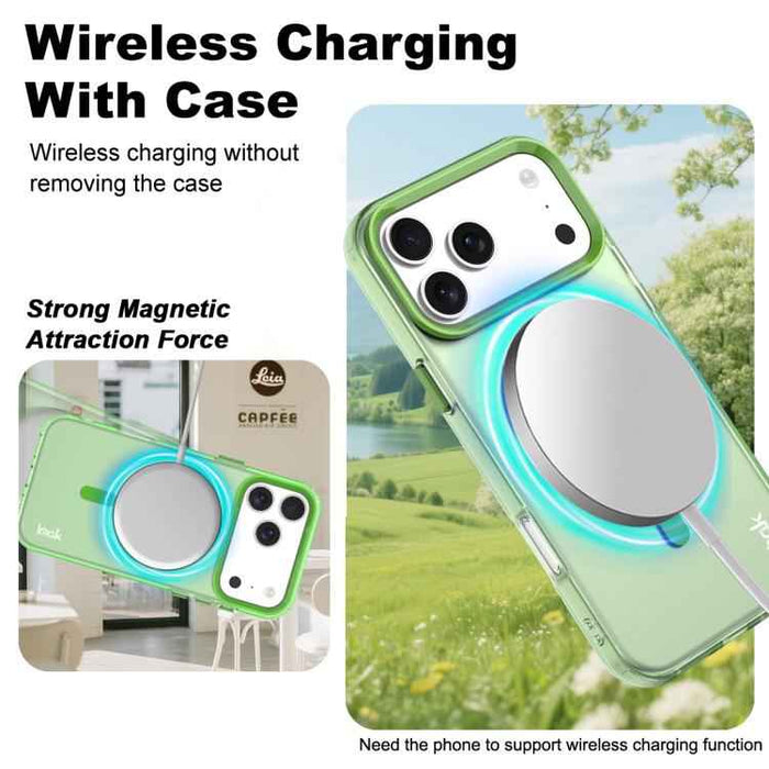 For iPhone 17 Pro Max IMAK Candy Series Shockproof MagSafe Phone Case(Green)