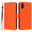 For Samsung Galaxy F06 5G / M06 5G Skin Feel Solid Color Leather Phone Case with Lanyard(Orange)