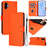 For Samsung Galaxy F06 5G / M06 5G Skin Feel Solid Color Leather Phone Case with Lanyard(Orange)