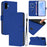 For Samsung Galaxy F06 5G / M06 5G Skin Feel Solid Color Leather Phone Case with Lanyard(Dark Blue)
