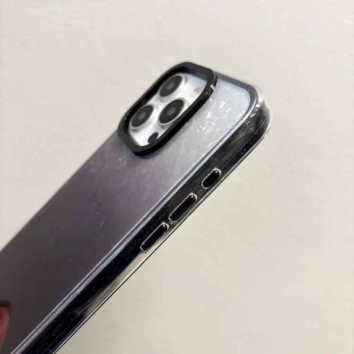 For iPhone 16 Pro Max PC Lens Ring Gradient Shell Texture 3 in 1 Phone Case(Orange)