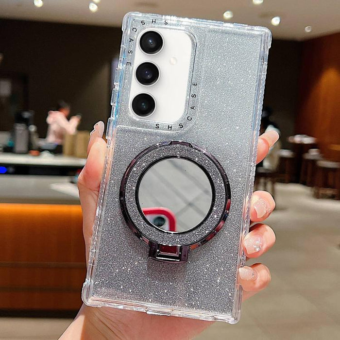 Mirror Holder Glitterr MagSafe Phone Case, For Samsung Galaxy S24 / S25, For Samsung Galaxy S24+ / S25+, For Samsung Galaxy S24 Ultra / S25 Ultra, For Samsung Galaxy S23 FE, For Samsung Galaxy S23 Ultra, For Samsung Galaxy S23+, For Samsung Galaxy S23�...