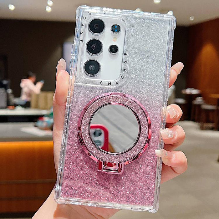 Mirror Holder Glitterr MagSafe Phone Case, For Samsung Galaxy S24 / S25, For Samsung Galaxy S24+ / S25+, For Samsung Galaxy S24 Ultra / S25 Ultra, For Samsung Galaxy S23 FE, For Samsung Galaxy S23 Ultra, For Samsung Galaxy S23+, For Samsung Galaxy S23�...