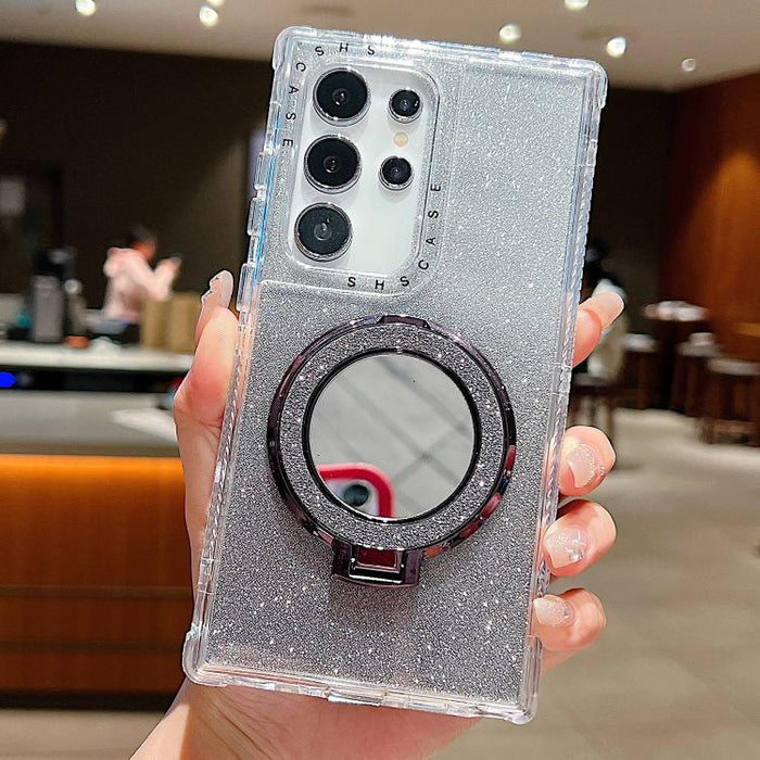 Mirror Holder Glitterr MagSafe Phone Case, For Samsung Galaxy S24 / S25, For Samsung Galaxy S24+ / S25+, For Samsung Galaxy S24 Ultra / S25 Ultra, For Samsung Galaxy S23 FE, For Samsung Galaxy S23 Ultra, For Samsung Galaxy S23+, For Samsung Galaxy S23�...