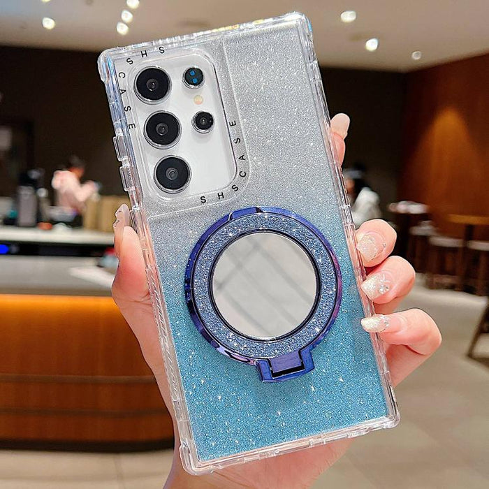 Mirror Holder Glitterr MagSafe Phone Case, For Samsung Galaxy S24 / S25, For Samsung Galaxy S24+ / S25+, For Samsung Galaxy S24 Ultra / S25 Ultra, For Samsung Galaxy S23 FE, For Samsung Galaxy S23 Ultra, For Samsung Galaxy S23+, For Samsung Galaxy S23�...