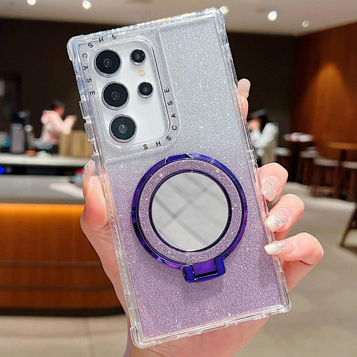 Mirror Holder Glitterr MagSafe Phone Case, For Samsung Galaxy S24 / S25, For Samsung Galaxy S24+ / S25+, For Samsung Galaxy S24 Ultra / S25 Ultra, For Samsung Galaxy S23 FE, For Samsung Galaxy S23 Ultra, For Samsung Galaxy S23+, For Samsung Galaxy S23 ...