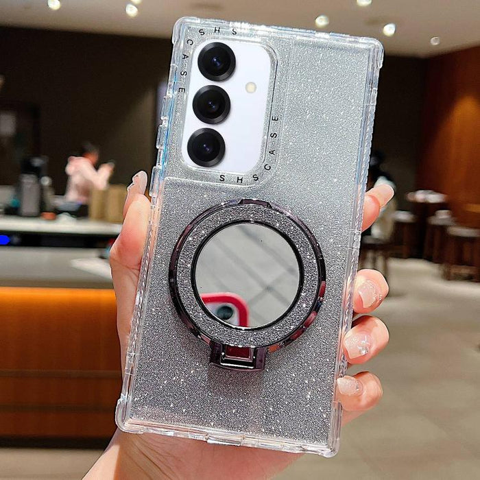 Mirror Holder Glitterr MagSafe Phone Case, For Samsung Galaxy S24 / S25, For Samsung Galaxy S24+ / S25+, For Samsung Galaxy S24 Ultra / S25 Ultra, For Samsung Galaxy S23 FE, For Samsung Galaxy S23 Ultra, For Samsung Galaxy S23+, For Samsung Galaxy S23�...