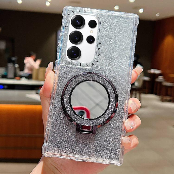 Mirror Holder Glitterr MagSafe Phone Case, For Samsung Galaxy S24 / S25, For Samsung Galaxy S24+ / S25+, For Samsung Galaxy S24 Ultra / S25 Ultra, For Samsung Galaxy S23 FE, For Samsung Galaxy S23 Ultra, For Samsung Galaxy S23+, For Samsung Galaxy S23�...
