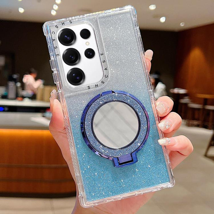 Mirror Holder Glitterr MagSafe Phone Case, For Samsung Galaxy S24 / S25, For Samsung Galaxy S24+ / S25+, For Samsung Galaxy S24 Ultra / S25 Ultra, For Samsung Galaxy S23 FE, For Samsung Galaxy S23 Ultra, For Samsung Galaxy S23+, For Samsung Galaxy S23�...