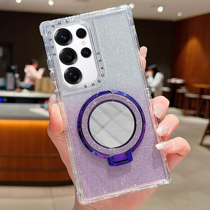 Mirror Holder Glitterr MagSafe Phone Case, For Samsung Galaxy S24 / S25, For Samsung Galaxy S24+ / S25+, For Samsung Galaxy S24 Ultra / S25 Ultra, For Samsung Galaxy S23 FE, For Samsung Galaxy S23 Ultra, For Samsung Galaxy S23+, For Samsung Galaxy S23�...
