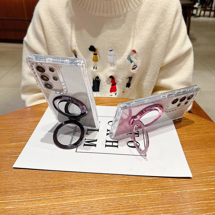 Mirror Holder Glitterr MagSafe Phone Case, For Samsung Galaxy S24 / S25, For Samsung Galaxy S24+ / S25+, For Samsung Galaxy S24 Ultra / S25 Ultra, For Samsung Galaxy S23 FE, For Samsung Galaxy S23 Ultra, For Samsung Galaxy S23+, For Samsung Galaxy S23�...