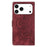 For iPhone 17 Pro Max Mandala Embossed Retro Frosted Leather Phone Case(Red)