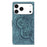 For iPhone 17 Pro Max Mandala Embossed Retro Frosted Leather Phone Case(Blue)