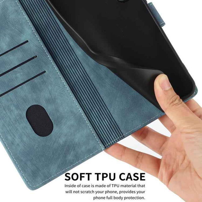 For iPhone 17 Mandala Embossed Retro Frosted Leather Phone Case(Blue)