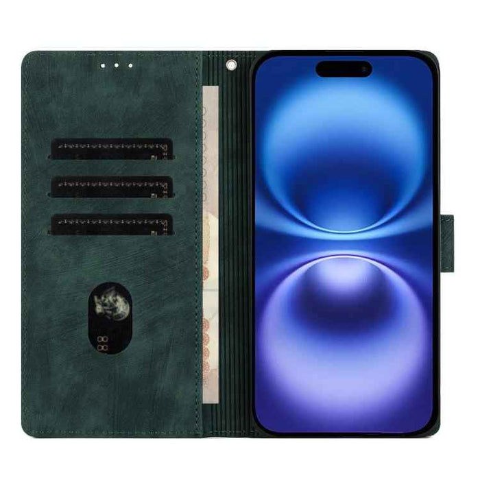 For iPhone 17 Mandala Embossed Retro Frosted Leather Phone Case(Green)