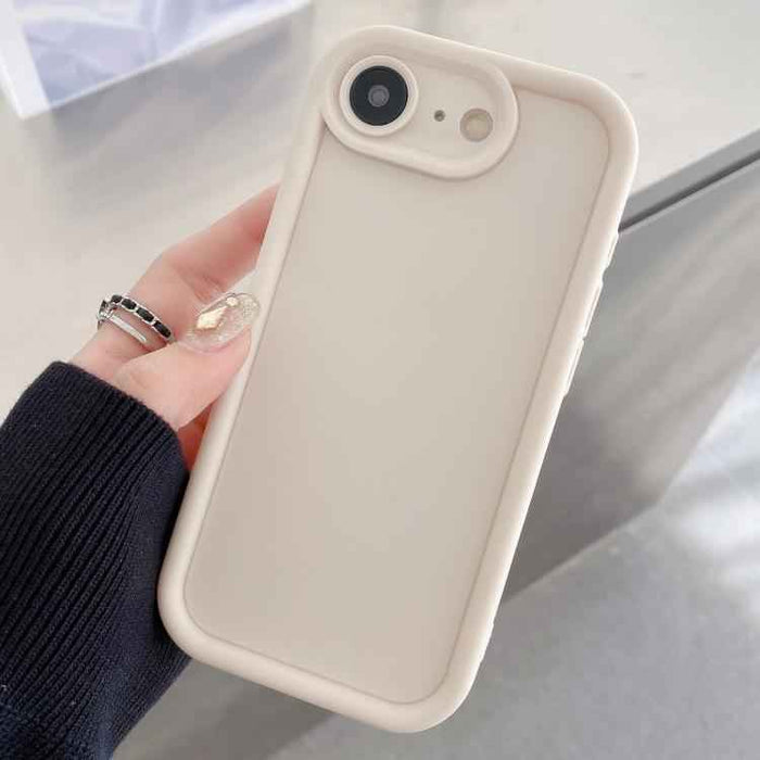 For iPhone 16e Shockproof Frame Frosted Precise Hole TPU Phone Case(White)