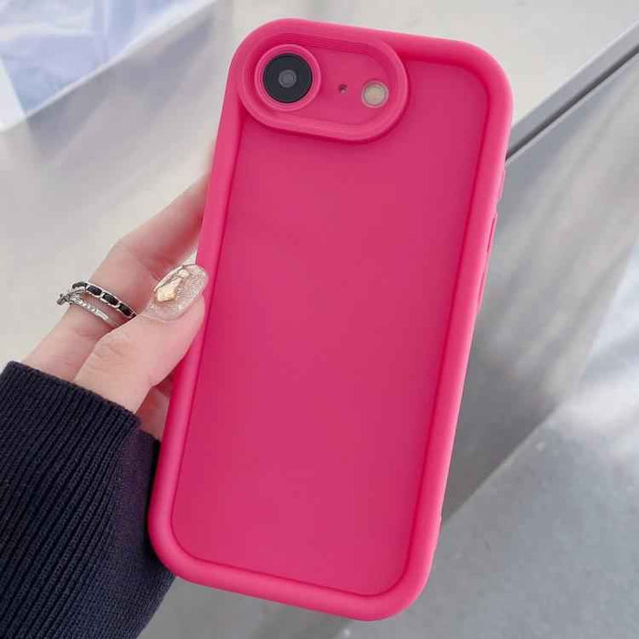 For iPhone 16e Shockproof Frame Frosted Precise Hole TPU Phone Case(Rose Red)