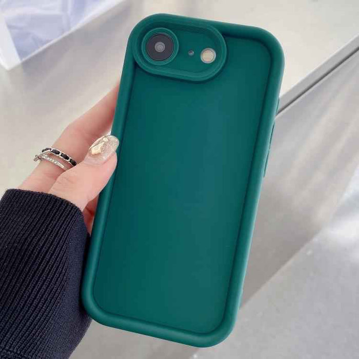 For iPhone 16e Shockproof Frame Frosted Precise Hole TPU Phone Case(Deep Blue)