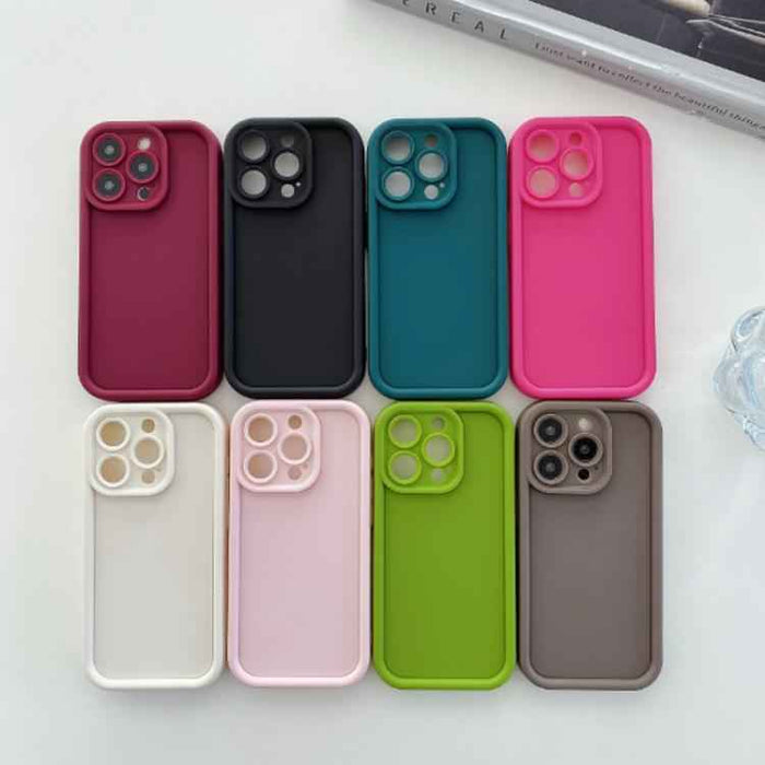 For iPhone 16e Shockproof Frame Frosted Precise Hole TPU Phone Case(Deep Blue)