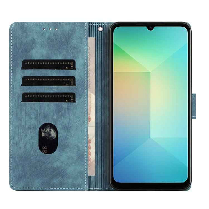 For Samsung Galaxy S25 FE 5G Mandala Embossed Retro Frosted Leather Phone Case(Blue)