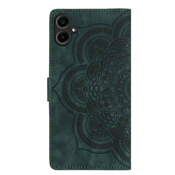 For Samsung Galaxy S25 FE 5G Mandala Embossed Retro Frosted Leather Phone Case(Green)