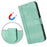 For iPhone 17 Pro Max Line Splicing Buckle Retro Leather Phone Case(Mint Green)