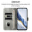 For iPhone 17 Pro Max Line Splicing Buckle Retro Leather Phone Case(Grey)