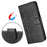 For iPhone 17 Pro Line Splicing Buckle Retro Leather Phone Case(Black)