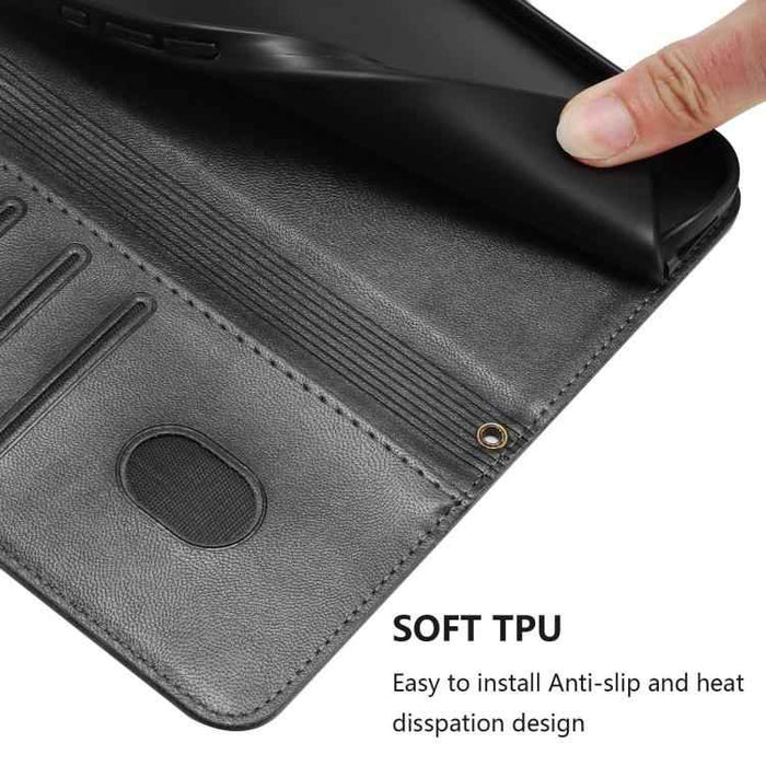 For iPhone 17 Pro Line Splicing Buckle Retro Leather Phone Case(Black)