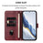 For iPhone 17 Pro Line Splicing Buckle Retro Leather Phone Case(Wine Red)