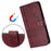 For iPhone 17 Pro Line Splicing Buckle Retro Leather Phone Case(Wine Red)