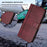 For iPhone 17 Pro Line Splicing Buckle Retro Leather Phone Case(Wine Red)