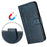 For iPhone 17 Pro Line Splicing Buckle Retro Leather Phone Case(Dark Blue)
